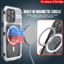 Load image into Gallery viewer, iPhone 15 Pro Max Metal Extreme 2.0 Series Aluminum Waterproof Case IP68 W/Buillt in Screen Protector [White]
