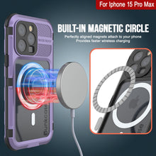 Load image into Gallery viewer, iPhone 15 Pro Max Metal Extreme 2.0 Series Aluminum Waterproof Case IP68 W/Buillt in Screen Protector [Purple]
