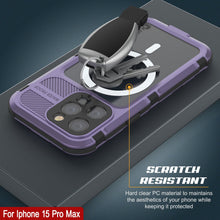 Load image into Gallery viewer, iPhone 15 Pro Max Metal Extreme 2.0 Series Aluminum Waterproof Case IP68 W/Buillt in Screen Protector [Purple]
