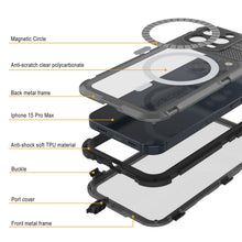 Load image into Gallery viewer, iPhone 15 Pro Max Metal Extreme 2.0 Series Aluminum Waterproof Case IP68 W/Buillt in Screen Protector [Silver]
