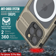 Load image into Gallery viewer, iPhone 15 Pro Max Metal Extreme 2.0 Series Aluminum Waterproof Case IP68 W/Buillt in Screen Protector [Gold]
