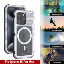 Load image into Gallery viewer, iPhone 15 Pro Max Metal Extreme 2.0 Series Aluminum Waterproof Case IP68 W/Buillt in Screen Protector [White]

