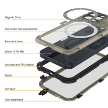 Load image into Gallery viewer, iPhone 15 Pro Max Metal Extreme 2.0 Series Aluminum Waterproof Case IP68 W/Buillt in Screen Protector [Gold]
