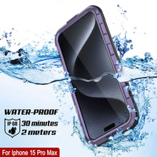 Load image into Gallery viewer, iPhone 15 Pro Max Metal Extreme 2.0 Series Aluminum Waterproof Case IP68 W/Buillt in Screen Protector [Purple]
