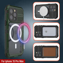 Load image into Gallery viewer, iPhone 15 Pro Max Metal Extreme 2.0 Series Aluminum Waterproof Case IP68 W/Buillt in Screen Protector [Dark Green]
