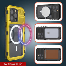Load image into Gallery viewer, iPhone 15 Pro Metal Extreme 2.0 Series Aluminum Waterproof Case IP68 W/Buillt in Screen Protector [Yellow]
