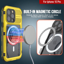 Load image into Gallery viewer, iPhone 15 Pro Metal Extreme 2.0 Series Aluminum Waterproof Case IP68 W/Buillt in Screen Protector [Yellow]
