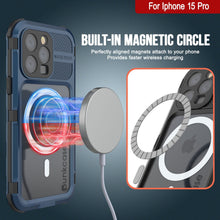 Load image into Gallery viewer, iPhone 15 Pro Metal Extreme 2.0 Series Aluminum Waterproof Case IP68 W/Buillt in Screen Protector [Blue]
