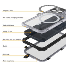 Load image into Gallery viewer, iPhone 15 Pro Metal Extreme 2.0 Series Aluminum Waterproof Case IP68 W/Buillt in Screen Protector [White]
