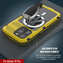 Load image into Gallery viewer, iPhone 15 Pro Metal Extreme 2.0 Series Aluminum Waterproof Case IP68 W/Buillt in Screen Protector [Yellow]
