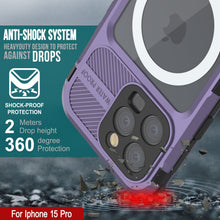 Load image into Gallery viewer, iPhone 15 Pro Metal Extreme 2.0 Series Aluminum Waterproof Case IP68 W/Buillt in Screen Protector [Purple]
