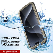 Load image into Gallery viewer, iPhone 15 Pro Metal Extreme 2.0 Series Aluminum Waterproof Case IP68 W/Buillt in Screen Protector [Gold]
