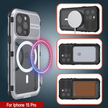 Load image into Gallery viewer, iPhone 15 Pro Metal Extreme 2.0 Series Aluminum Waterproof Case IP68 W/Buillt in Screen Protector [White]
