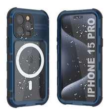 Load image into Gallery viewer, iPhone 15 Pro Metal Extreme 2.0 Series Aluminum Waterproof Case IP68 W/Buillt in Screen Protector [Blue]
