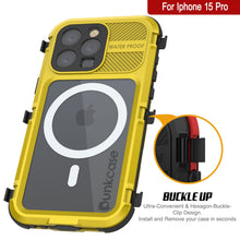 Load image into Gallery viewer, iPhone 15 Pro Metal Extreme 2.0 Series Aluminum Waterproof Case IP68 W/Buillt in Screen Protector [Yellow]
