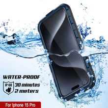 Load image into Gallery viewer, iPhone 15 Pro Metal Extreme 2.0 Series Aluminum Waterproof Case IP68 W/Buillt in Screen Protector [Blue]
