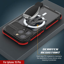 Load image into Gallery viewer, iPhone 15 Pro Metal Extreme 2.0 Series Aluminum Waterproof Case IP68 W/Buillt in Screen Protector [Black-Red]
