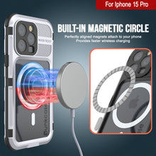 Load image into Gallery viewer, iPhone 15 Pro Metal Extreme 2.0 Series Aluminum Waterproof Case IP68 W/Buillt in Screen Protector [White]
