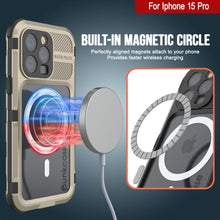 Load image into Gallery viewer, iPhone 15 Pro Metal Extreme 2.0 Series Aluminum Waterproof Case IP68 W/Buillt in Screen Protector [Gold]
