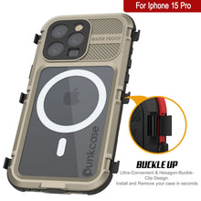 Load image into Gallery viewer, iPhone 15 Pro Metal Extreme 2.0 Series Aluminum Waterproof Case IP68 W/Buillt in Screen Protector [Gold]
