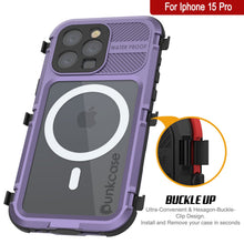 Load image into Gallery viewer, iPhone 15 Pro Metal Extreme 2.0 Series Aluminum Waterproof Case IP68 W/Buillt in Screen Protector [Purple]
