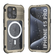 Load image into Gallery viewer, iPhone 15 Pro Metal Extreme 2.0 Series Aluminum Waterproof Case IP68 W/Buillt in Screen Protector [Gold]
