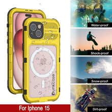 Load image into Gallery viewer, iPhone 15 Metal Extreme 2.0 Series Aluminum Waterproof Case IP68 W/Buillt in Screen Protector [Yellow]
