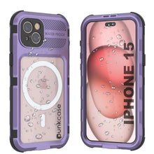 Load image into Gallery viewer, iPhone 15 Metal Extreme 2.0 Series Aluminum Waterproof Case IP68 W/Buillt in Screen Protector [Purple]
