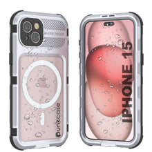 Load image into Gallery viewer, iPhone 15 Metal Extreme 2.0 Series Aluminum Waterproof Case IP68 W/Buillt in Screen Protector [White]
