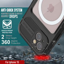 Load image into Gallery viewer, iPhone 15 Metal Extreme 2.0 Series Aluminum Waterproof Case IP68 W/Buillt in Screen Protector [Black]
