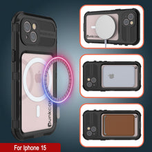 Load image into Gallery viewer, iPhone 15 Metal Extreme 2.0 Series Aluminum Waterproof Case IP68 W/Buillt in Screen Protector [Black]
