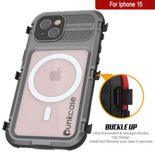 Load image into Gallery viewer, iPhone 15 Metal Extreme 2.0 Series Aluminum Waterproof Case IP68 W/Buillt in Screen Protector [Silver]
