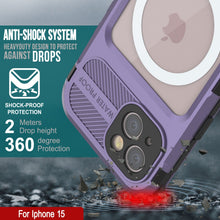 Load image into Gallery viewer, iPhone 15 Metal Extreme 2.0 Series Aluminum Waterproof Case IP68 W/Buillt in Screen Protector [Purple]
