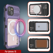 Load image into Gallery viewer, iPhone 15 Metal Extreme 2.0 Series Aluminum Waterproof Case IP68 W/Buillt in Screen Protector [Purple]
