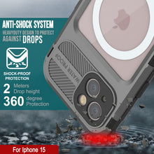 Load image into Gallery viewer, iPhone 15 Metal Extreme 2.0 Series Aluminum Waterproof Case IP68 W/Buillt in Screen Protector [Silver]
