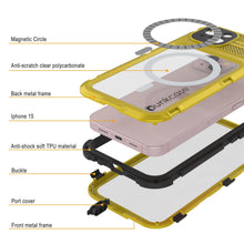 Load image into Gallery viewer, iPhone 15 Metal Extreme 2.0 Series Aluminum Waterproof Case IP68 W/Buillt in Screen Protector [Yellow]
