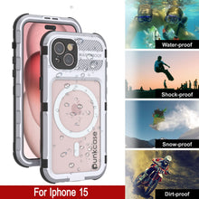Load image into Gallery viewer, iPhone 15 Metal Extreme 2.0 Series Aluminum Waterproof Case IP68 W/Buillt in Screen Protector [White]
