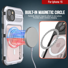 Load image into Gallery viewer, iPhone 15 Metal Extreme 2.0 Series Aluminum Waterproof Case IP68 W/Buillt in Screen Protector [White]
