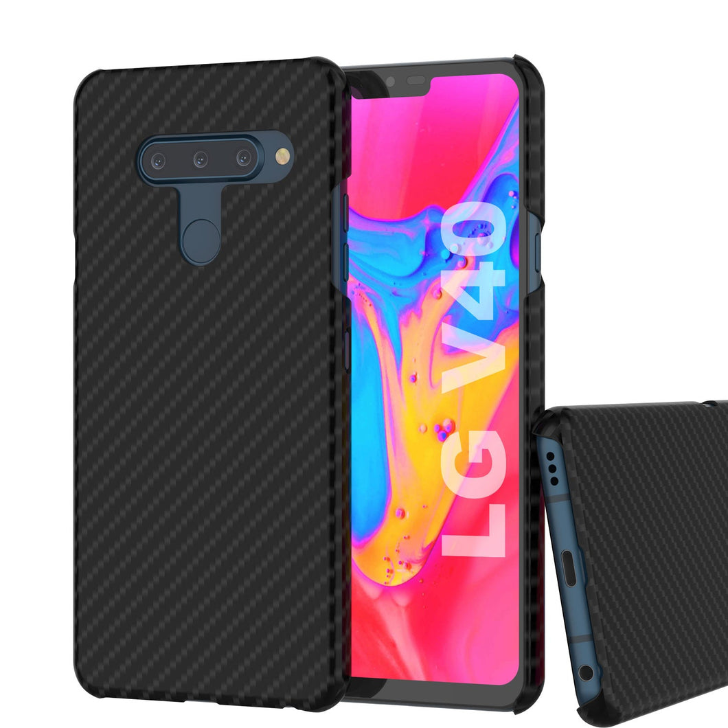 PunkCase LG V40 Case [CarbonShield Series] Ultra Thin & Protective Cover