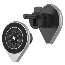 Load image into Gallery viewer, Punkcase Wireless Car Charger [F8 Series] Universal 15W Fast Charger Mount for Air Vent [Silver]
