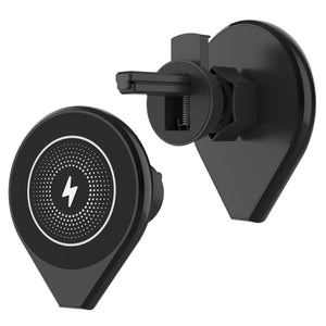 Punkcase Wireless Car Charger [F8 Series] Universal 15W Fast Charger Mount for Air Vent [Black]