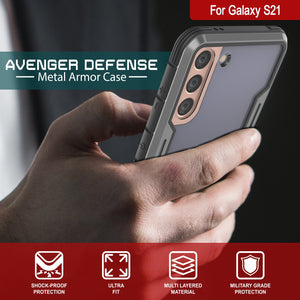 Punkcase S21 Ravenger Case Protective Military Grade Multilayer Cover [Grey-Black]