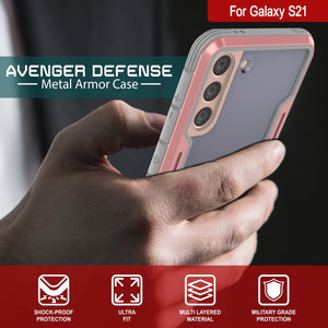 Punkcase S21 Ravenger Case Protective Military Grade Multilayer Cover [Rose-Gold]