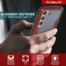 Load image into Gallery viewer, Punkcase S21 Ravenger Case Protective Military Grade Multilayer Cover [Red]
