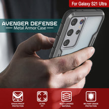 Load image into Gallery viewer, Punkcase S21 Ultra Ravenger Case Protective Military Grade Multilayer Cover [Grey-Black]
