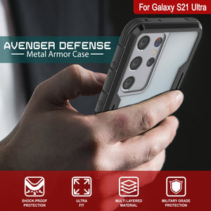 Punkcase S21 Ultra Ravenger Case Protective Military Grade Multilayer Cover [Black]