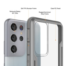Load image into Gallery viewer, Punkcase S21 Ultra Ravenger Case Protective Military Grade Multilayer Cover [Grey]
