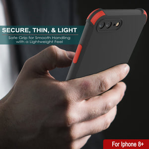 Punkcase Protective & Lightweight TPU Case [Sunshine Series] for iPhone 8+ Plus [Black]