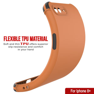 Punkcase Protective & Lightweight TPU Case [Sunshine Series] for iPhone 8+ Plus [Orange]