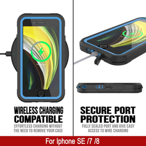 iPhone 7 Waterproof IP68 Case, Punkcase [Blue]  [Maximus Series] [Slim Fit] [IP68 Certified] [Shockresistant] Clear Armor Cover with Screen Protector | Ultimate Protection